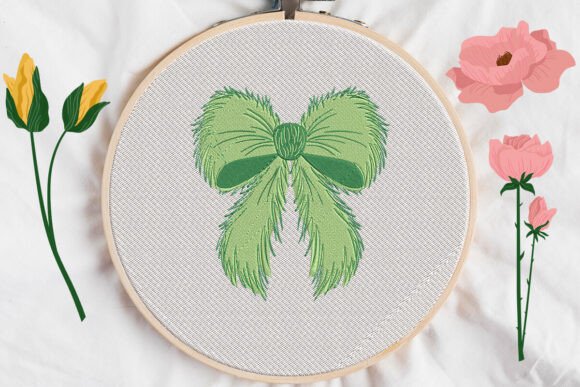 Review: Green Bow Applique Embroidery for Holiday Gifts
