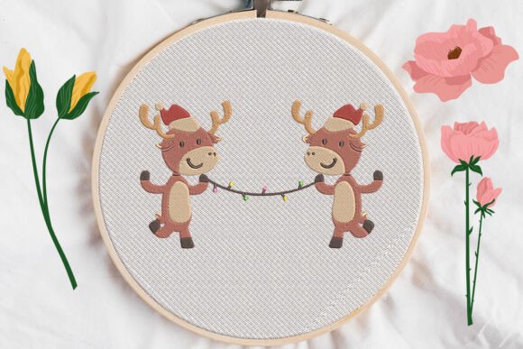 Reviewing Christmas Reindeer Embroidery for Etsy Shops