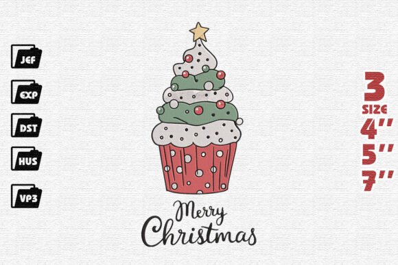 Reviewing Merry Christmas Cupcakes Embroidery