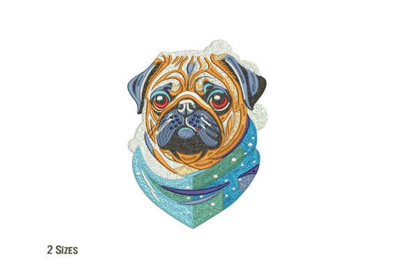 Reviewing the Adorable Winter Pug Dog Embroidery
